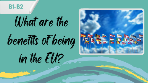 being-a-citizen-of-the-european-union a photo of the flags of european union countries, and a slogan "what are the benefits of being in the eu?"