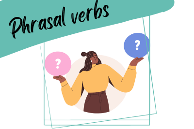Phrasal verbs: decision-making a person evaluation two alternatives and a slogan "phrasal verbs"