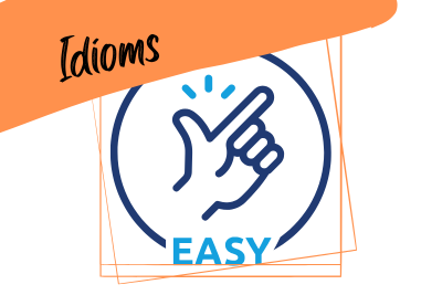 idioms: easy and difficult a photo saying "easy" and a slogan "idioms"