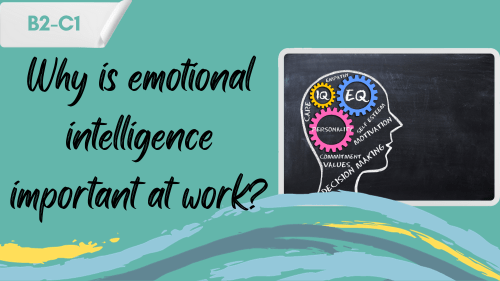 an illustration with emotional intelligence and a slogan - why is emotional intelligence important at work