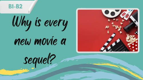 has-hollywood-run-out-of-ideas a photo of movie equipment and a slogan "why is every new movie a sequel?"