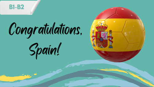 spain-wins-the-2026-world-cup a football ball with the spanish flag on it, and a slgan "congratulations, Spain"