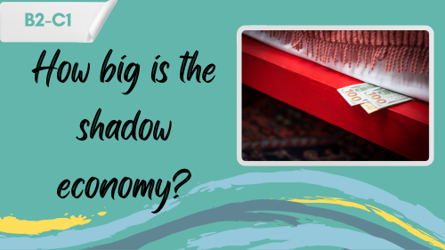 tackling the shadow economy a photo of money under a mattress, and a slogan "how big is the shadow economy?"