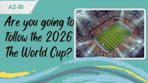 the-stadiums-of-the-2026-world-cup a photo of a stadium, and a slogan "are you going to follow the 2026 world cup?"
